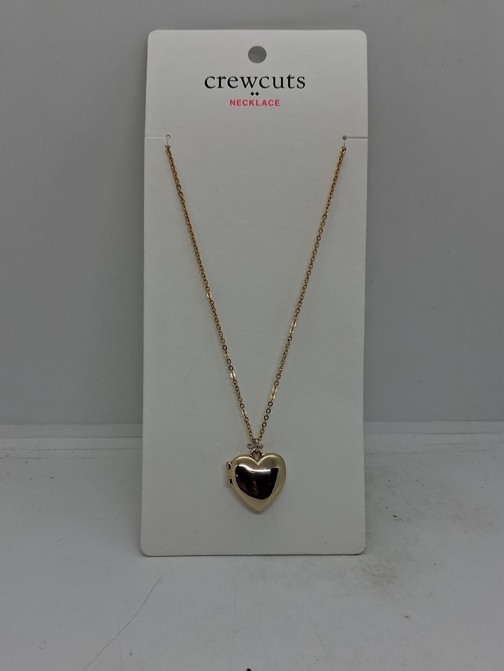 NWT crewcuts Gold Heart Locket Pendant Necklace